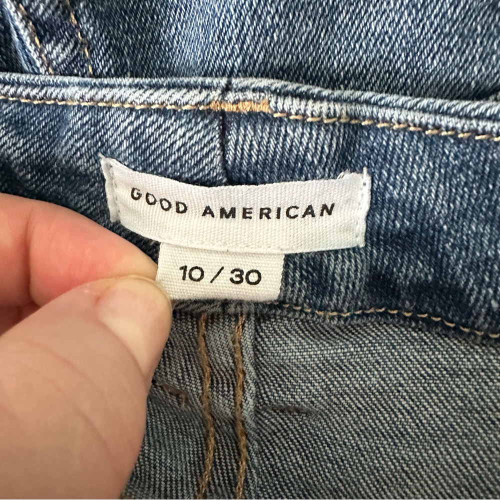 Good American Good Legs High Waist Chew Hem Ankle Cigarette Jeans sz 10/30 - Picture 9 of 9